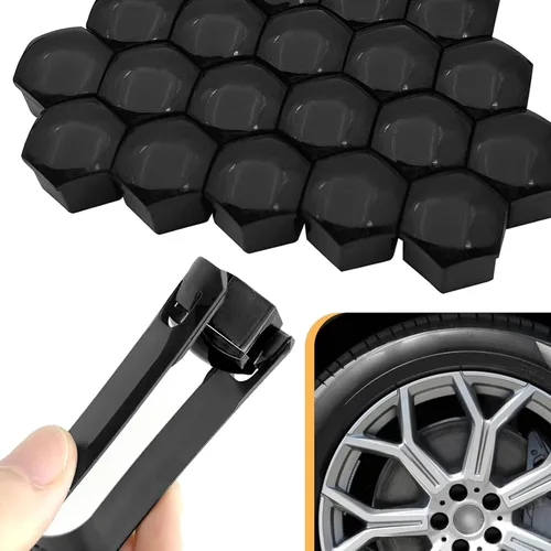 Miniatura 7 de 20 unidades de tapas para tuercas de rueda, tapones de 17 mm con herramienta de extracción, tapa hexagonal de plástico a prueba de polvo para rueda