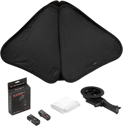 Miniatura 11 de Fotodiox Softbox plegable de 32 x 32 pulgadas, kit de flash 2X con disparadores remotos para Nikon - Dos softboxes plegables y soportes de luz