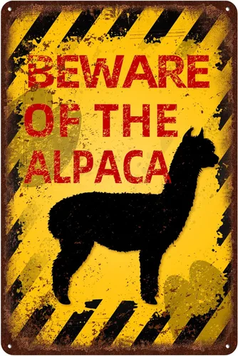 Letrero de metal vintage con diseño de flamenco con texto en inglés "Beware of Flaming", de aluminio, divertido diseño de animales, 12 x 8 pulgadas