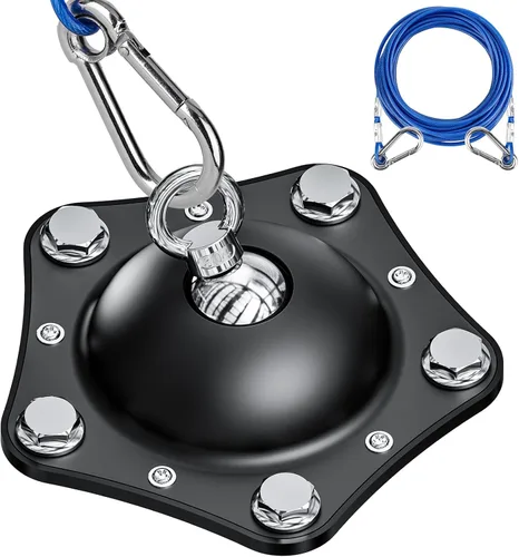 Miniatura 8 de Cable de amarre para perros y estaca para acampar al aire libre, anclaje giratorio de 360°, con cable resistente de 20 pies, el corredor de perro