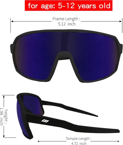 Miniatura 15 de XII WY - Lentes de sol polarizados con protección UV y goma flexible para niños y niñas