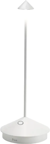 Zafferano, Pina Pro - Lámpara de mesa inalámbrica recargable con controles táctiles, adecuada para interiores y exteriores, atenuador, 2200-3000 K,