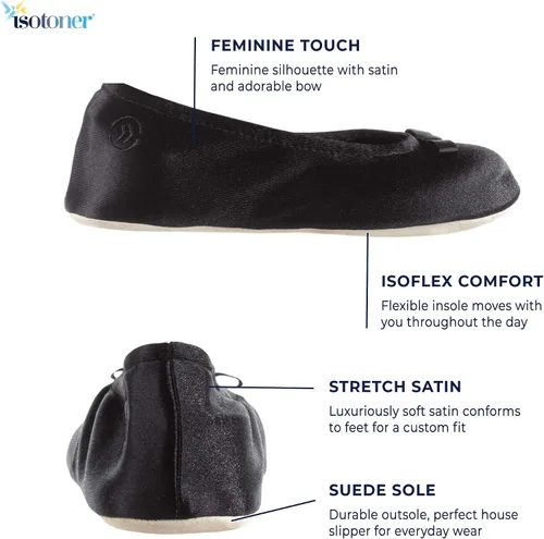 Miniatura 6 de isotoner - Zapatos satinados para bailarinas, con moño, suela de gamuza, blanco