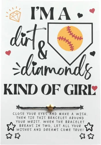 Miniatura 22 de Softball Wish Bracelet, Softball Gift, Team Gift, Softball Card, Graduation, Senior Year, Sports Team Party Favor Gift, Team Wish Gift