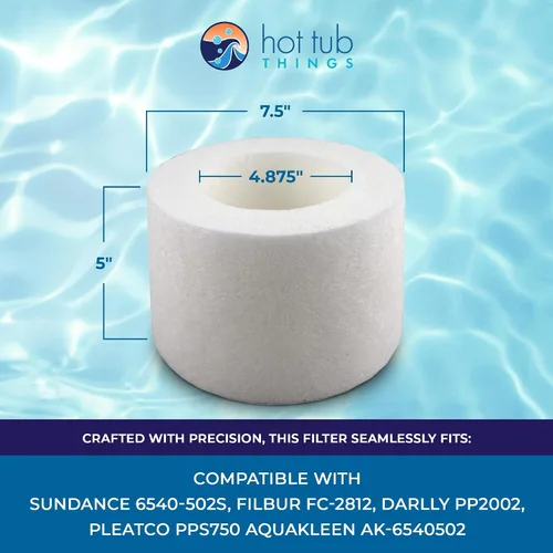 Miniatura 4 de 6540-502 Hot Tub Things Cartucho de filtro de repuesto para spas Sundance (2002-2024), tecnología MicroClean, captura aceites y residuos finos