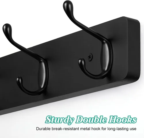 Miniatura 3 de OUTNILI Ganchos de pared resistentes para colgar abrigos, colgador de pared negro para chaquetas, sombreros, toallas, bolsos, correas de perro