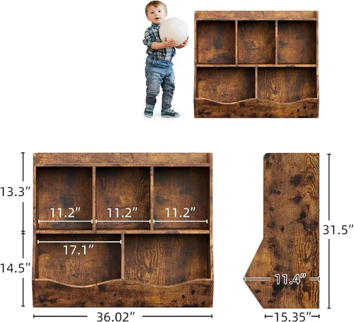Miniatura 3 de GAOMON Estantería de juguetes y estantería para niños y niñas, estante múltiple con organizador de cubos para almacenamiento de libros y juguetes