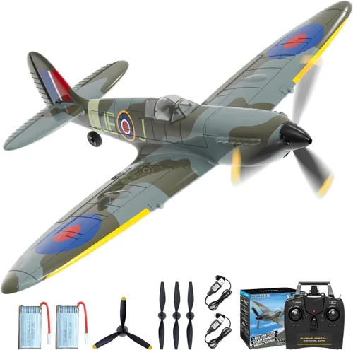 Miniatura 7 de CKYSCHN Avión RC sin escobillas Spitfire 19.685 in - 4CH VOLANTEXR RC Avión con giroscopio de 6 ejes, avión de control remoto RTF de 2.4G