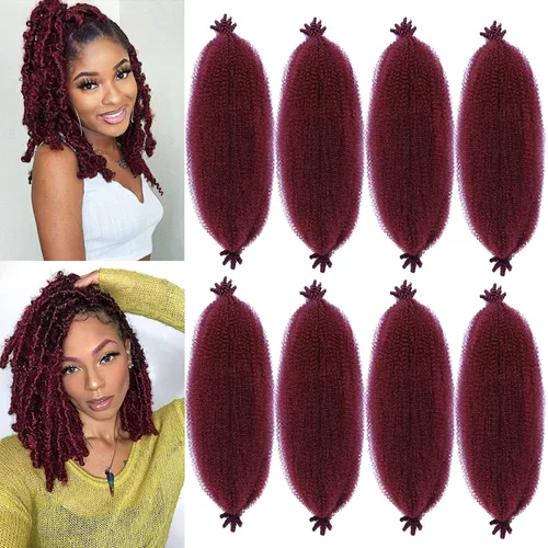 Miniatura 7 de ZRQ Cabello afro trenzado negro elástico para Butterfly Locs de 12 pulgadas, cabello trenzado de ganchillo Marley Twist preseparado, 3 paquetes