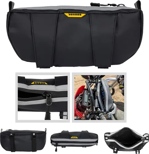 ROBOCUP Bolsa de Manillar para Motocicletas de Aventura, Motos de Cross, ATV, eBikes | Almacenamiento de 2L para Herramientas, Teléfono, Llaves,