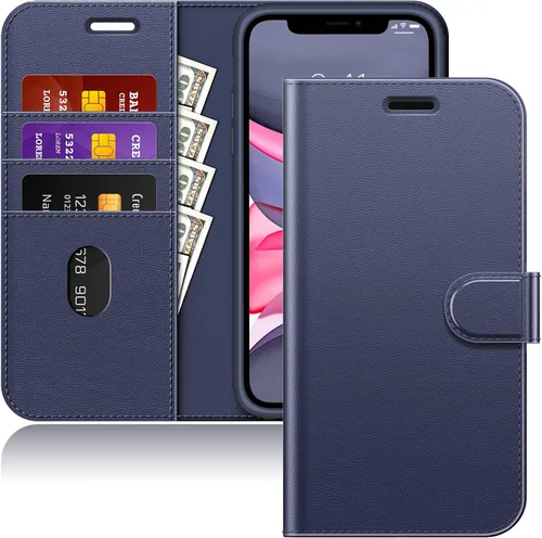 Miniatura 10 de JETech Funda tipo cartera para iPhone 11 de 6.1 pulgadas, a prueba de golpes, de piel sintética, magnética, con tarjetero y función de soporte, Negro
