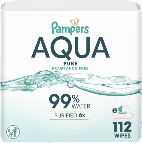 Miniatura 22 de Pampers Aqua Pure Toallitas para bebé, 99% agua, sin fragancia, 896 toallitas para bebé en total (16 paquetes con tapa abatible)
