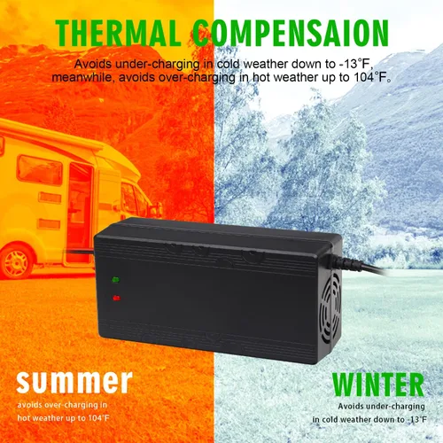 Miniatura 3 de Cargador de batería LifePO4 de 12V 10A 14.6V Cargador inteligente y mantenedor para baterías automotrices recargables LiFePO4 de litio y hierro