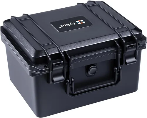 Lykus HC-2520 Funda rígida impermeable con espuma, tamaño interior 9.8 x 7.5 x 6.1 pulgadas, adecuado para pistola, micrófono, grabadora y más