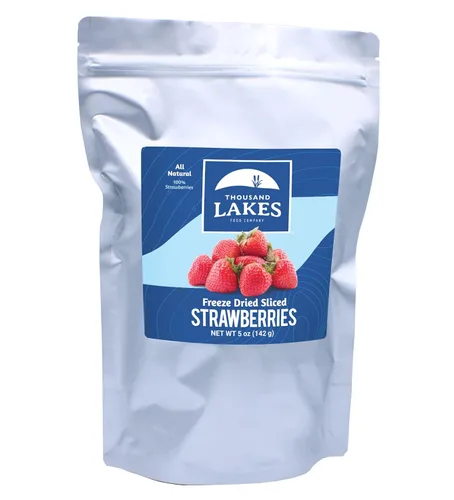 Thousand Lakes Fresas rebanadas liofilizadas, fruta de primera calidad, 5 onzas a granel, sin azúcar añadido, 100% fresas