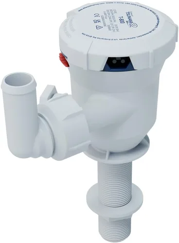 Miniatura 14 de Attwood Bomba aireadora Tsunami MK2 T500 (12 V), 500 GPH, recta a través del casco con accesorios (codo y recto). Reemplazo directo para attwood