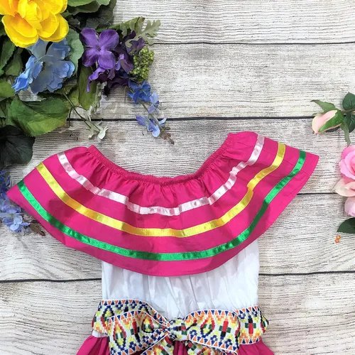 Miniatura 4 de Vestido tradicional mexicano para niña, Navidad, Cinco de Mayo, fiesta cultural talla 4-14