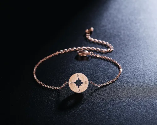 Miniatura 3 de Rosa Vila Compass Bracelet - Direction of Life & Id Be Lost Without You, Compass Jewelry, Woman's Friendship Bracelets for Best Friends