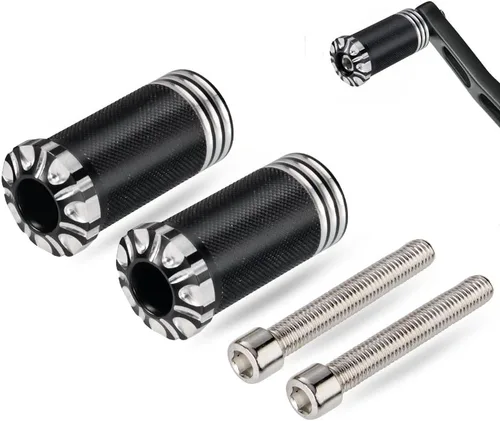 Clavija de Cambio Palanca de Cambio de Motocicleta CNC Billet Negra Reposapiés Compatible con Harley Dyna Sportster Softail Street Road Glide Negro-a