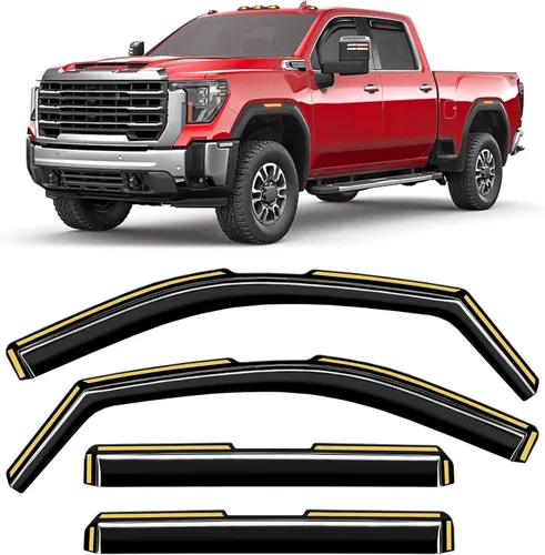Miniatura 27 de Protectores de lluvia en canal para Ford F250-F550 1999-2016 Super Duty SuperCrew Protector de lluvia de ventana, deflectores de ventana extra