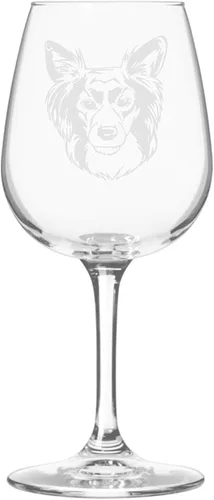 Miniatura 421 de Copa de vino de 12.75 onzas con diseño de perro grabado