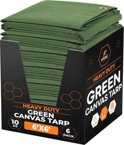 Miniatura 179 de Xpose Safety Lona de Lona - Lonas de Lona Verde de 10oz Resistentes al Agua con Ojales de Latón - Lona Multiusos para Exteriores para Campamento