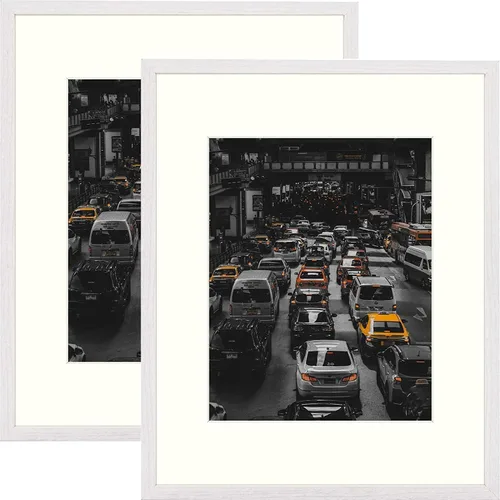 Miniatura 33 de Golden State Art, Marco de fotos de 11 x 14 pulgadas, para pared, fotos y pósteres de 8 x 10, pintura/impresión, bodas, paisajes (gris, paquete de 2)