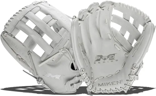Miniatura 13 de Miken Pro Series - Guantes de sóftbol de lanzamiento lento, 13 pulgadas, blanco/rojo blanco/blanco