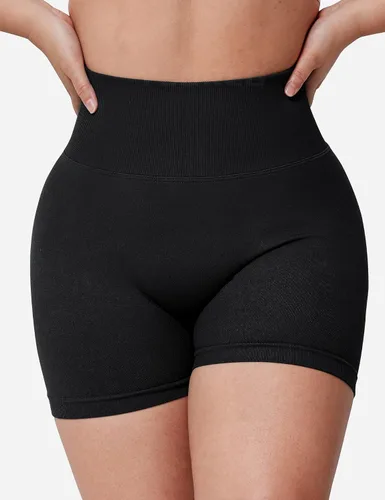 Miniatura 2 de YEOREO Pantalones cortos profesionales de entrenamiento para mujer, 3.6 pulgadas, pantalones cortos sin costuras, cintura alta, contorno, gimnasio