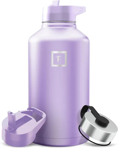 Miniatura 67 de IRON °FLASK Frasco de hidratación para acampar y senderismo con pajilla, botella de agua deportiva de acero inoxidable con aislamiento de boca Dark