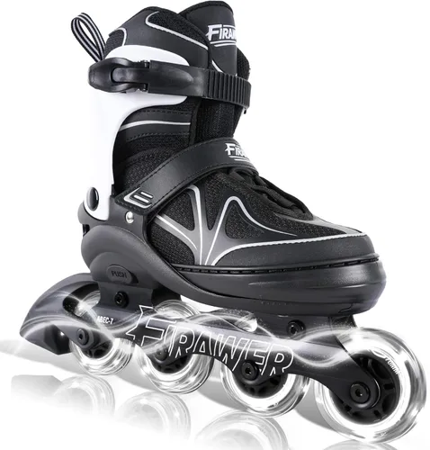 Patines en línea ajustables para niños de 4 a 12 años, patines en línea juveniles para niñas y niños de 5 a 8 y de 8 a 12 con ruedas que se iluminan