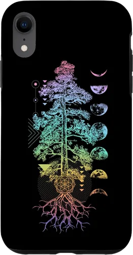 Miniatura 24 de iPhone 11 Pro Max Árbol de la Vida Fases de la Luna Yoga Chakra Estuche de Regalo