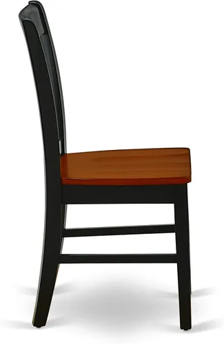 Miniatura 7 de East West Furniture ANNO3-BCH-W Juego de mesa y sillas de cocina de 3 piezas contiene una mesa de comedor redonda con pedestal y 2 sillas de asiento