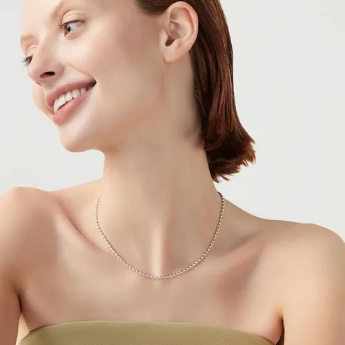 Miniatura 4 de Miabella Collar de cadena ovalada de plata de ley 925 italiana hecho en Italia