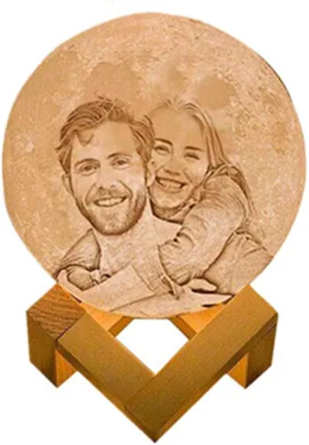 Miniatura 6 de Luz nocturna personalizada con foto de 16 colores, impresión 3D personalizada, carga USB, lámpara de luna, luz de luna, luz nocturna para niños