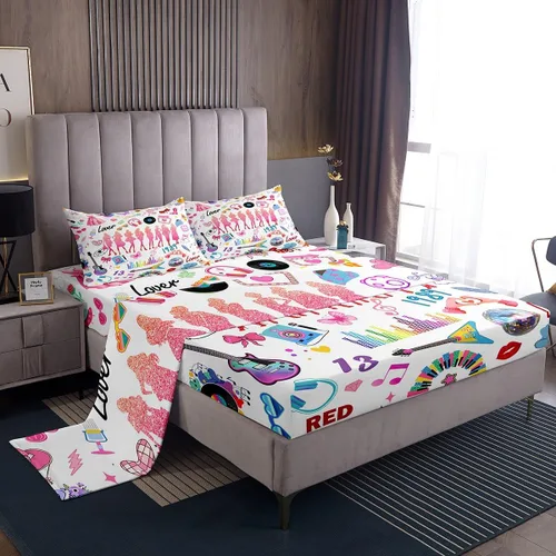 Miniatura 46 de Feelyou Husky - Juego de sábanas con diseño de flor de cerezo rosa, ropa de cama para perro, 1 sábana encimera y 1 sábana bajera ajustable con 1