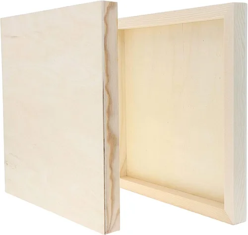 Miniatura 6 de Bright Creations Art Supplies - Paneles de madera para pintar, 10 x 10 pulgadas, 0.83 pulgadas de profundidad de cuna, sin terminar, paquete de 6