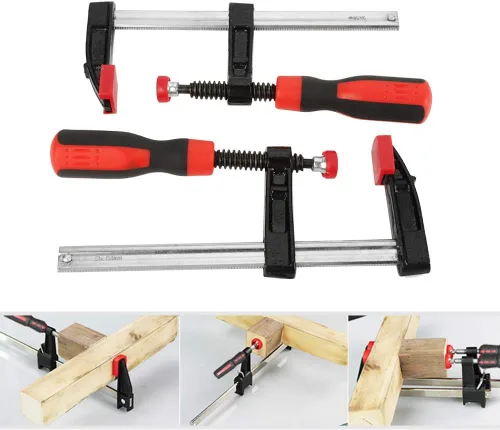 Miniatura 4 de Abrazaderas F resistentes – Juego de clips de barra de carpintería, kit de herramientas ajustables de bricolaje de 4 piezas, para deslizamiento