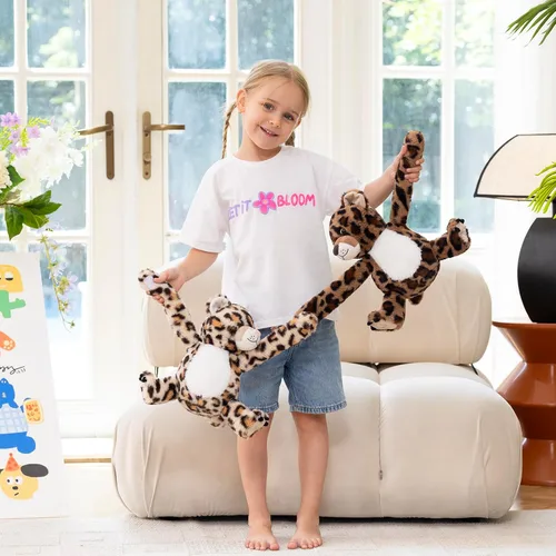 Miniatura 2 de MorisMos Dúo de Animales de Peluche de Leopardo, Congelables y Aptos para Microondas, Juguete de Leopardo de Brazos Largos para Abrazar, Almohadilla