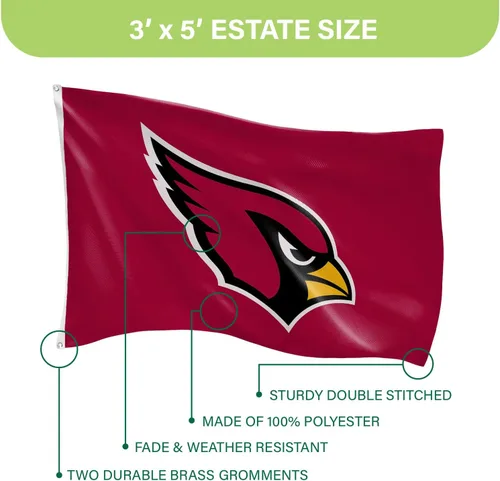 Miniatura 3 de Bandera de casa al aire libre duradera de 3 x 5 pies de los Arizona Cardinals de la NFL con ojales Bandera y cartel del equipo deportivo Bandera