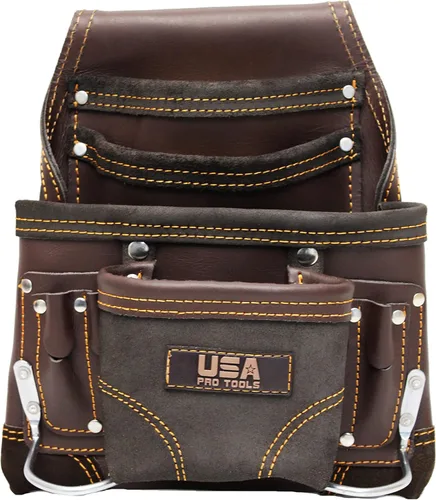 Miniatura 12 de Bolsa de herramientas de cuero USA Pro Tools para carpintero Mejor para electricistas, plomeros, personal de mantenimiento y enmarcadores 10