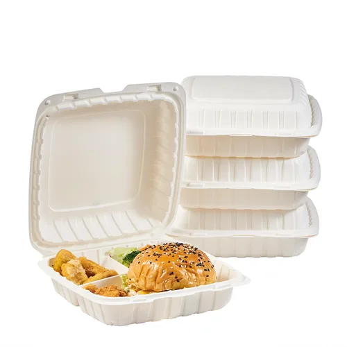 Miniatura 9 de FULING 100 unidades de contenedores desechables de plástico transparente con bisagras para llevar alimentos, 15 cm de ancho, envases desechables