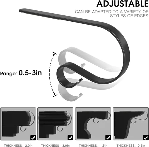 Miniatura 7 de Soporte para calcetines de Navidad para manto, soporte antideslizante y ajustable, ganchos de metal para calcetines, suministros de decoración