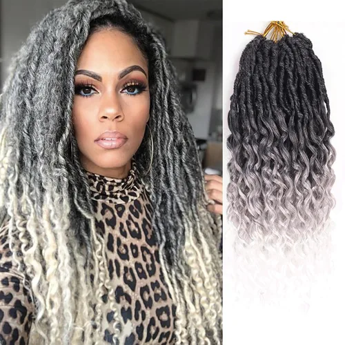Miniatura 45 de Cabello de ganchillo para mujeres negras Goddess Locs de 14 pulgadas 8 paquetes 613 Locs falsos suaves preenganchados trenzas de ganchillo cabello