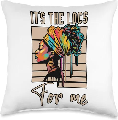 Locs Afro Dreadlocks Love Natural Beauty Hair It's the Locs for Me Afro Hair - Almohada negra americana africana, 16 x 16 pulgadas, multicolor