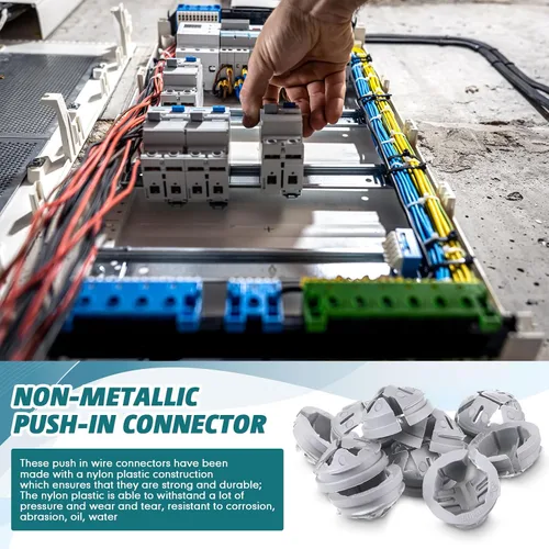 Miniatura 5 de Sintuff 120 piezas 3/8 pulgadas - 1/2 pulg. Conector a presión de botón no metálico a granel gris NM Conector de cable Conector de conducto