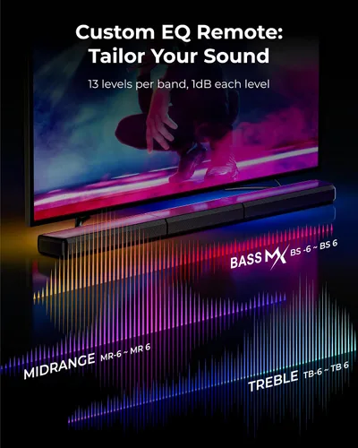 Miniatura 7 de ULTIMEA Barra de sonido envolvente virtual de 7.1 canales, barra de sonido para Smart TV con 2 altavoces envolventes, sistema de sonido envolvente