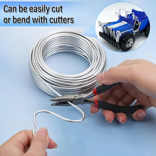 Miniatura 4 de Alambre de 3mm para manualidades para esculpir, 15.85 m de aluminio maleable grueso para árboles bonsái, armadura floral, tejido, envoltura, modelos