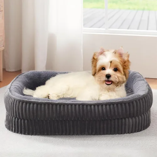 Miniatura 9 de Cama ortopédica para perros de razas medianas y grandes, sofá cama para perros con espuma de celda de huevo de alta densidad con cuatro lados