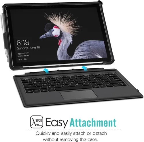 Miniatura 6 de MoKo Microsoft Surface Pro 7 / Pro 6 / Pro 5 / Pro 2017 / Pro 4 / Pro LTE - Funda protectora resistente todo en uno con soporte para bolígrafo